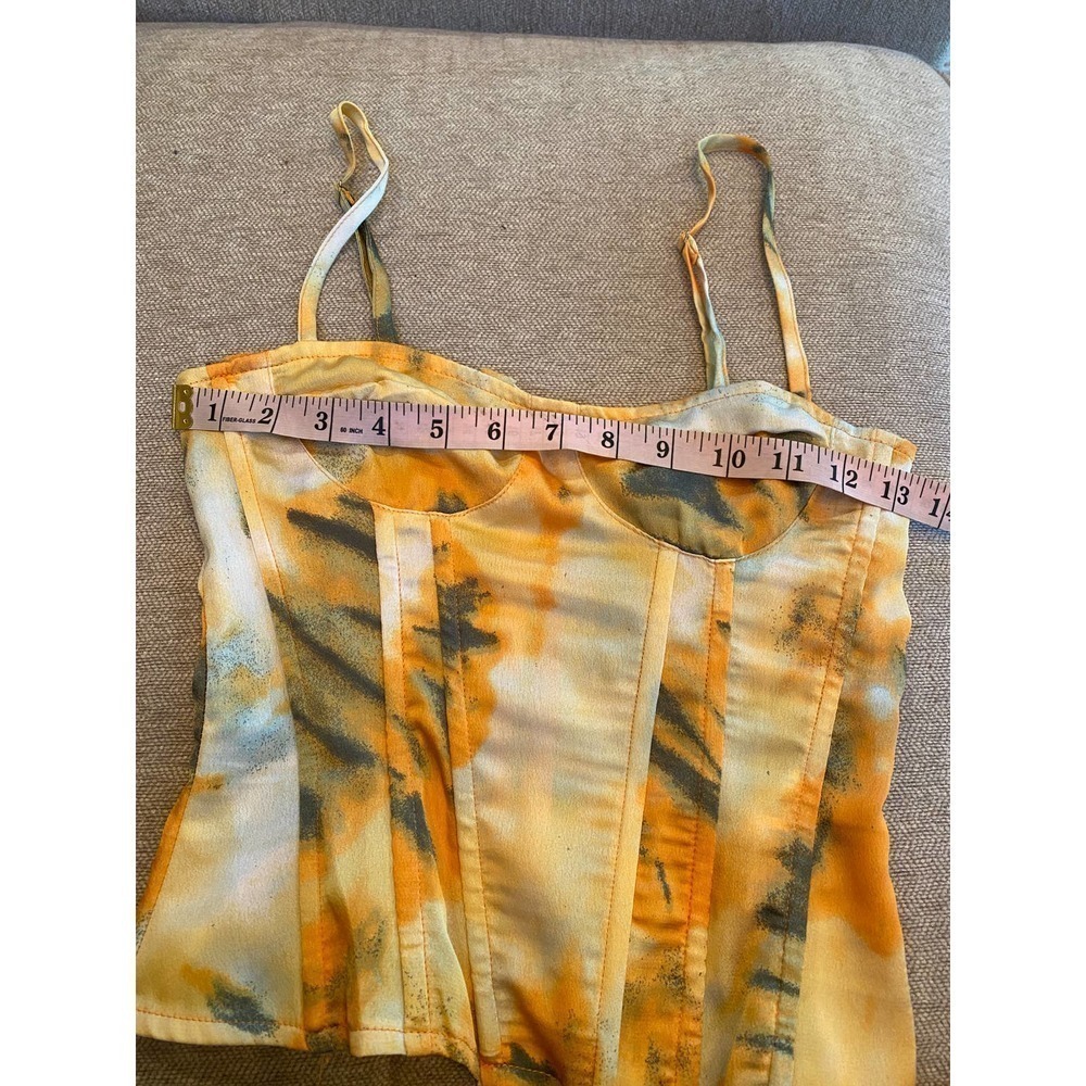 Orange Tie Dye Print Structured Corset set - Picture 8 of 12